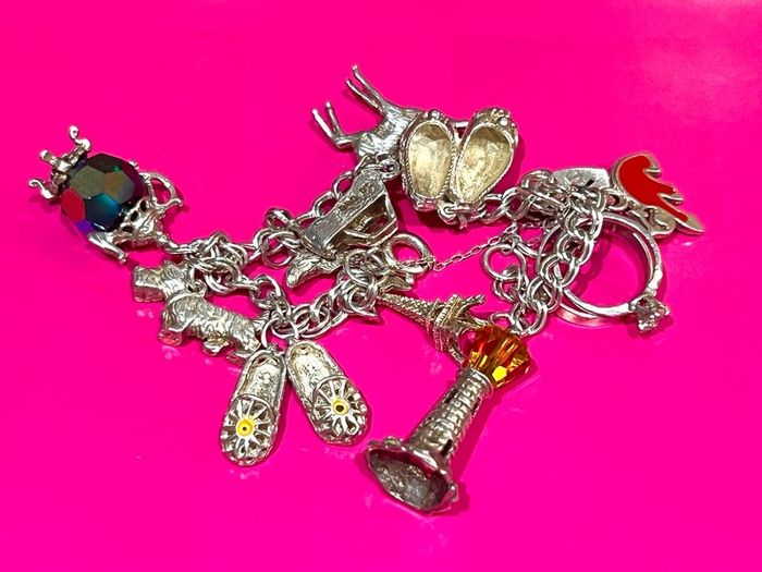 Dublin Hallmarked Sterling Silver Charms bracelet 35g