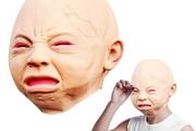 Creepy Cry Baby Full Head Face Latex Scary Mask Halloween Costume Adult Mask