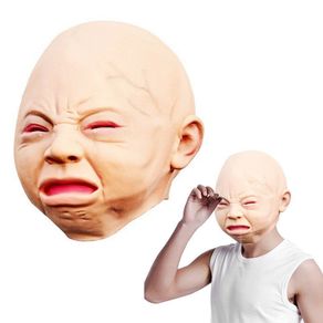 Creepy Cry Baby Full Head Face Latex Scary Mask Halloween Costume Adult Mask