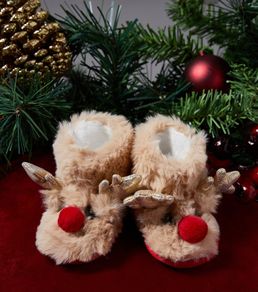 baby reindeer slippers bnwt
