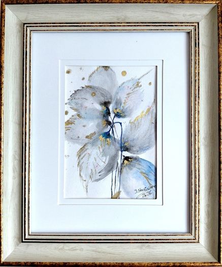 Fleur Blanche de Soie (White Silk Flower) /  Original Watercolor Floral Painting