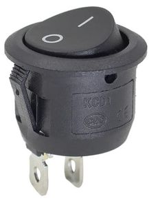 Black Round Rocker Switch 2-Pin, KCD-1, new.