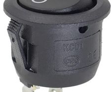 Black Round Rocker Switch 2-Pin, KCD-1, new.