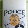 Vintage  Zippo Matt Silver Police Cigarette Lighter Image 8