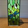 Vintage Tiffany-style Dragonfly square table lamp Image 3