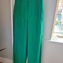 High waisted green trousers wide Leg size 38 Image 5