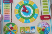 Alphabet board + wooden clock