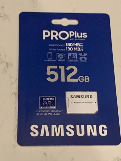Samsung PRO Plus SD Card, 512 GB micro SD NEW