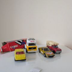 4 vintage Corgi Juniors die-cast models, made in Great Britain. These are classic 1:64 scale models