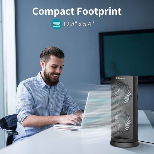 NEW SALE | Tower Fan Oscillating Fan, Portable Desk Fan with 3-Speed Options, 110 Degree Oscillation, 3 Timers, Personal Quiet Table Fan for Home Office Desktop Bedroom