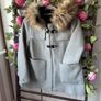 jacket Zara grey wool hooded jacket with fur medium Image 2