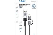 Nylon Braided USB-C / USB-A to USB-C and lightning 100W fast charge and sync cable. Charge and sync your device rapidly and safely. 1 metre / 1000mm length.