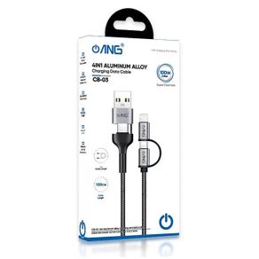 Nylon Braided USB-C / USB-A to USB-C and lightning 100W fast charge and sync cable. Charge and sync your device rapidly and safely. 1 metre / 1000mm length.