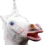 Unicorn High quality latex mask - Eye holes to see better - Artificial mane Image 2