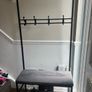 Metal Black coat rack with shoe bench Image 2