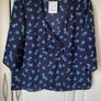 blouse Bnwt short sleeve navy blouse size medium double breaded opening lefties brand Image 3