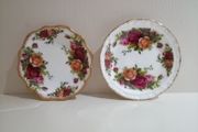 Butter Pat / Coaster x 2 Royal Albert Old Country Roses Bone China