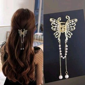 Butterfly tassel hair clip