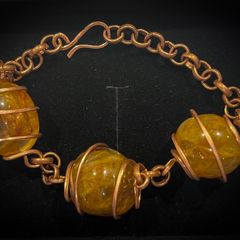 1 Handcrafted Golden Healer and Copper Bracelet