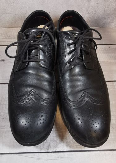 Rockport Adidas Adiprene Oxford Mens Brogue Leather Dress Shoe Black Size UK8