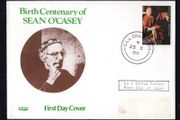 1980 Ireland Birth Centenary of Sean O'Casey Commemorative Stamp Illustrated Whytes First Day Cover (FDC) with Cill Chainnigh (Kilkenny) steele cancel