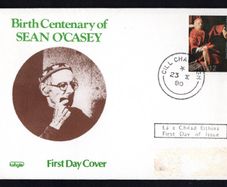 1980 Ireland Birth Centenary of Sean O'Casey Commemorative Stamp Illustrated Whytes First Day Cover (FDC) with Cill Chainnigh (Kilkenny) steele cancel