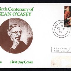 1980 Ireland Birth Centenary of Sean O'Casey Commemorative Stamp Illustrated Whytes First Day Cover (FDC) with Cill Chainnigh (Kilkenny) steele cancel