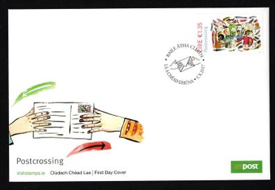 2017 Ireland Postcrossing Commemorative Stamp An Post First Day Cover (FDC)