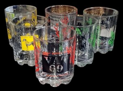 Vintage 1960s Scotch Whisky Glasses - Set of 6