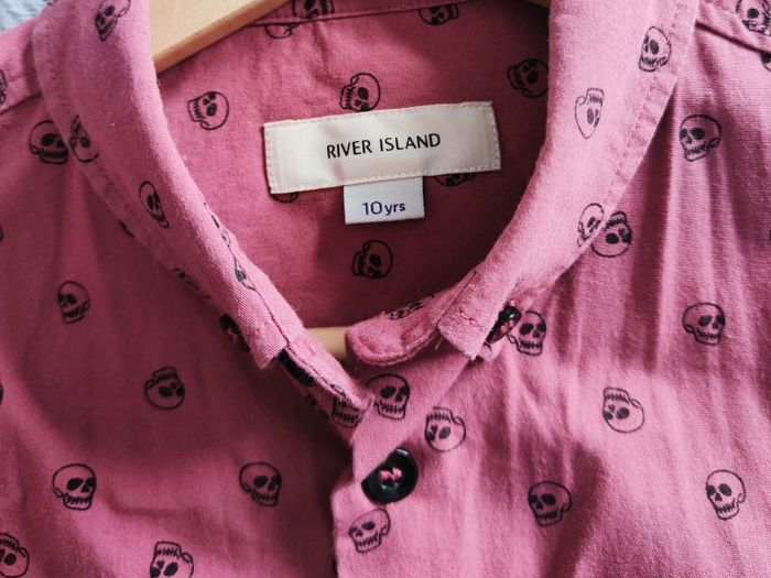 River island short sleeve skull print shirt