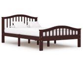Bed Frame Dark Brown Solid Pinewood 120x200 cm