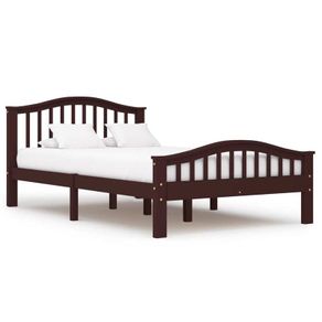 Bed Frame Dark Brown Solid Pinewood 120x200 cm