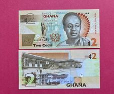 Ghana  2 Cedis  2010. ( UNCIRCULATED ) Commemorative. Issue. Pick  37aa.