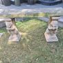 Garden Sandstone Bench and Urn with Plinth Image 3