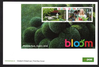 2014 Ireland Bloom Commemorative Stamps Miniature Sheet An Post First Day Cover (FDC)