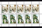 1989 Guernsey GB1.20 Definitive Stamp Booklet Pane (ex cover showing Tower Church, St Peter Port) Mint Never Hinged (MNH)