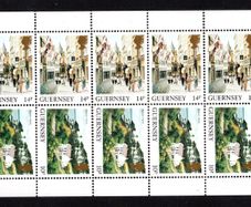 1989 Guernsey GB1.20 Definitive Stamp Booklet Pane (ex cover showing Tower Church, St Peter Port) Mint Never Hinged (MNH)