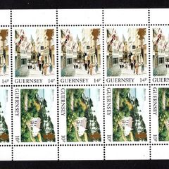1989 Guernsey GB1.20 Definitive Stamp Booklet Pane (ex cover showing Tower Church, St Peter Port) Mint Never Hinged (MNH)