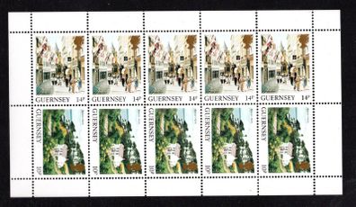 1989 Guernsey GB1.20 Definitive Stamp Booklet Pane (ex cover showing Tower Church, St Peter Port) Mint Never Hinged (MNH)