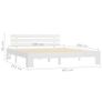 Bed Frame White Solid Pine Wood 160X200 cm Image 3
