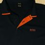 BOSS Hugo Boss Pima Cotton Polo Dark Navy Orange Size M Image 2