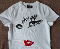 White Lady Gaga cropped top, size 8