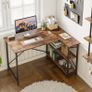 L Shaped Desk Small Corner Desk with Shelves 120CM Reversible Computer Desk Writing Table with Bookshelf for Home Office Small Space (FREE POSTAGE) Image 10