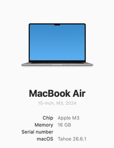 Macbook Air 15 M3 (2024) 16gb 512ssd