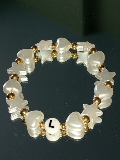 Handmade bracelet crystal pearl gold