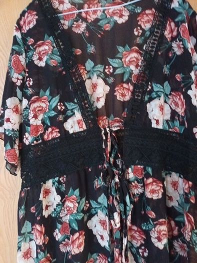 Shein Sheer Pattern  Kimono/Beechwear/Coat  S 3XL  -18.
