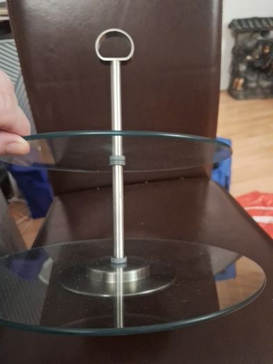 Cake Stand/Glass 2 Tier Stand