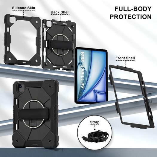 iPad Air II 2024/2025 Heavy Duty Cover in Black