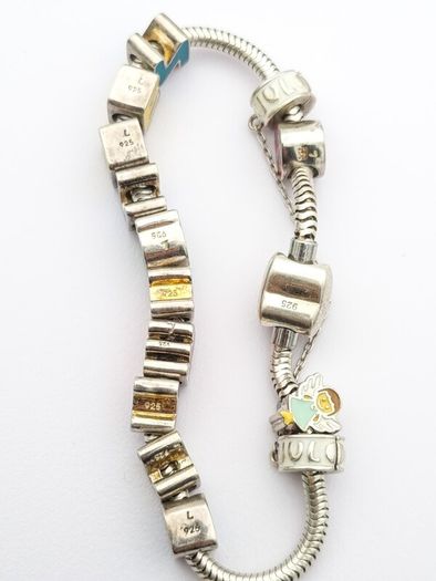 Heavy Vintage Y2K Sterling Silver Charm Bracelet