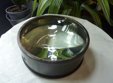 Antique Optical Lantern Condenser Lens/Magnifier, Heavy Desk Piece, 6.25 inches, 2kg